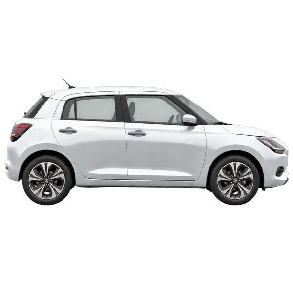 2026 Suzuki Swift in Silber, Ansicht: Seite (nach rechts gewandt)