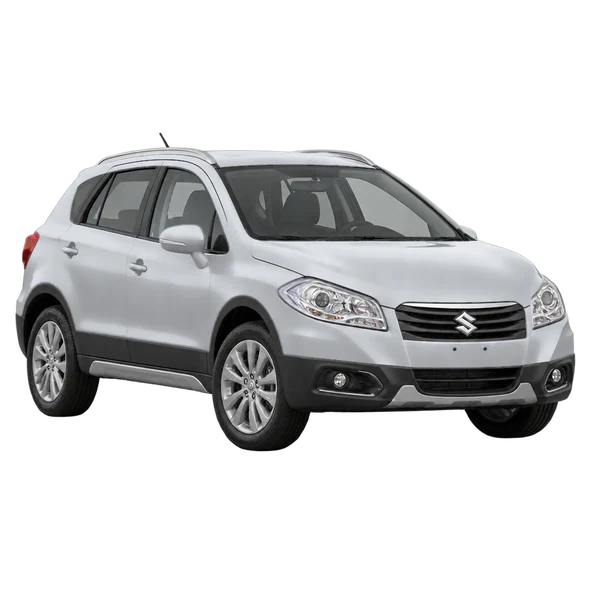 Suzuki SX4 2016 en plateado, vista frontal tres cuartos (hacia la izquierda)