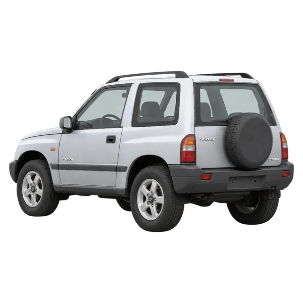 2003 Suzuki Vitara in Silber, Ansicht: Dreiviertelansicht von hinten (nach links gerichtet)