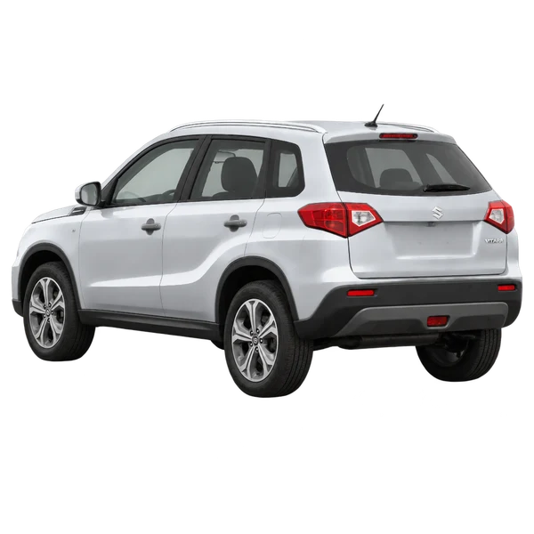 Suzuki Vitara 2017 en plateado, vista tres cuartos trasero (mirando a la izquierda)