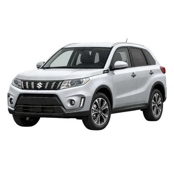 Suzuki Vitara 2019 en plateado, vista frontal tres cuartos (hacia la izquierda)
