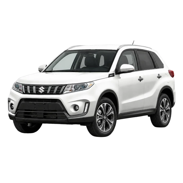 2019 Suzuki Vitara in weiß, Ansicht: Dreiviertelansicht vorne (nach links gerichtet)