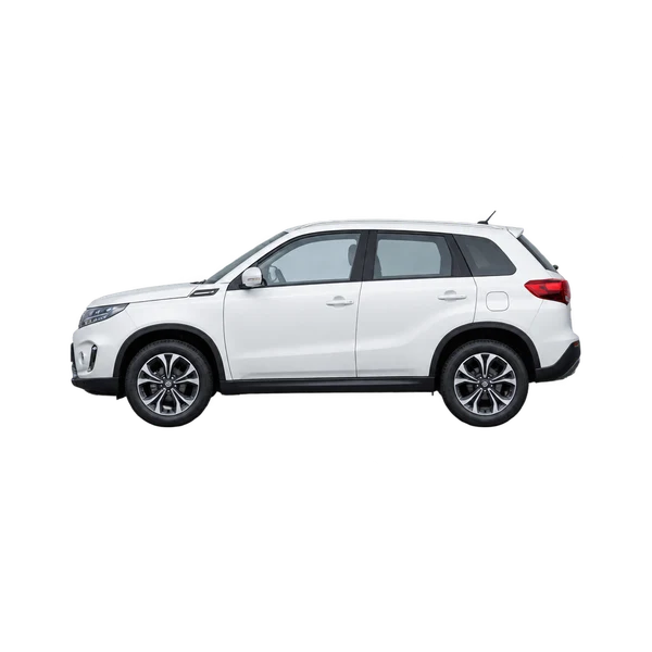 Suzuki Vitara 2026 باللون أبيض، منظر جانبي (متجه إلى اليسار)