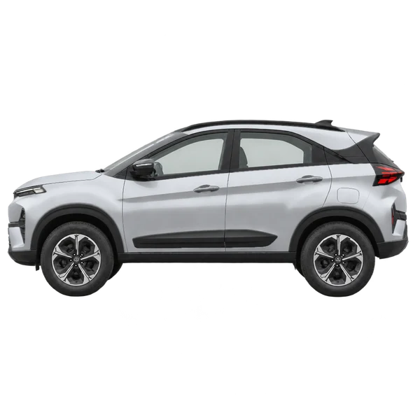 Tata Nexon 2026 prata, vista lateral (voltada para a esquerda)