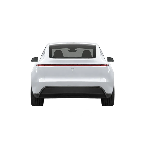 Tesla Cybercab 2026 باللون فضي، منظر من الخلف