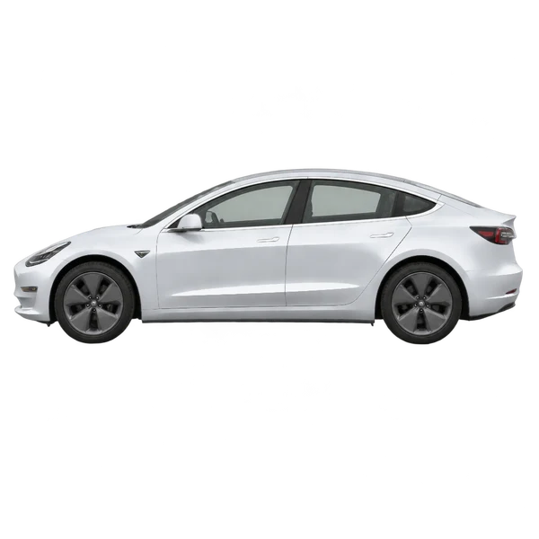 Tesla Model 3 2017 argent, vue côté (vers la gauche)