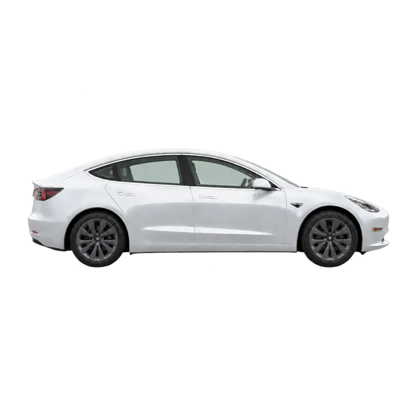 Tesla Model 3 2017 argent, vue profil (tourné vers la droite)