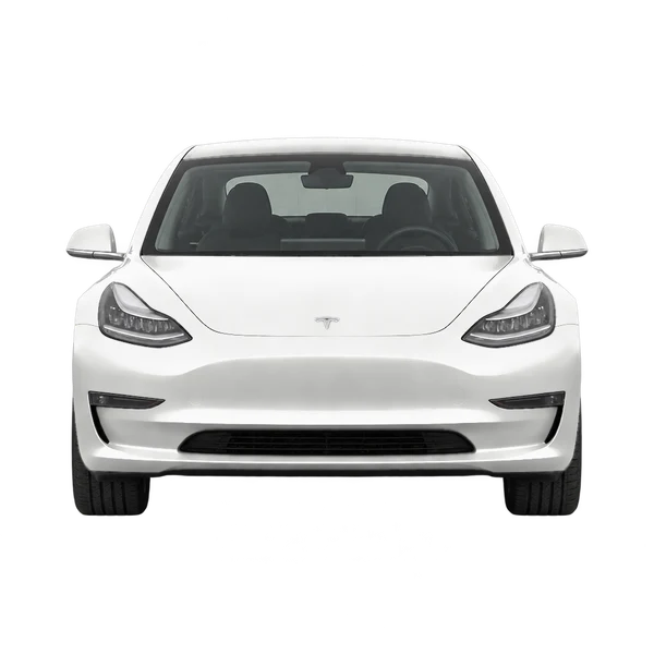 Tesla Model 3 2018 en blanco, vista frontal