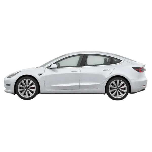 Tesla Model 3 2019 prata, vista lateral (voltada para a esquerda)