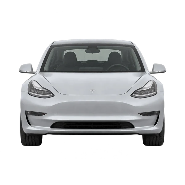 Tesla Model 3 2020 باللون فضي، منظر أمامي