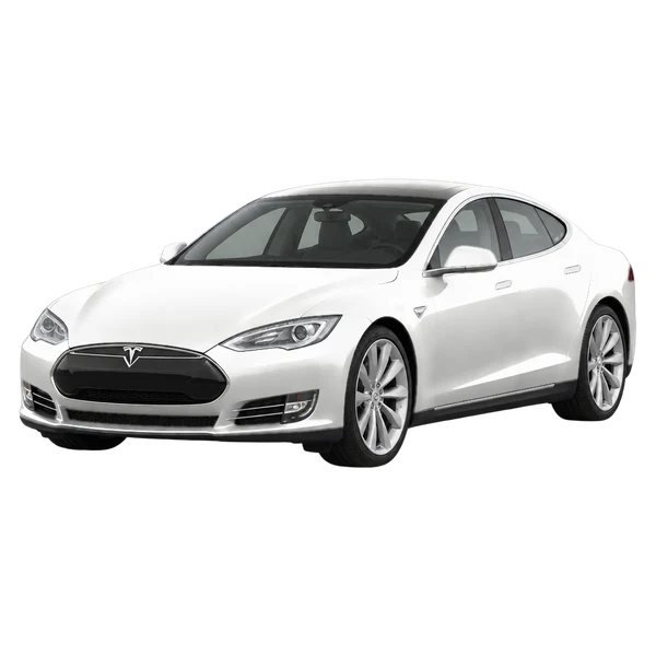 Tesla Model S 2021 en blanco, vista frontal tres cuartos (hacia la izquierda)