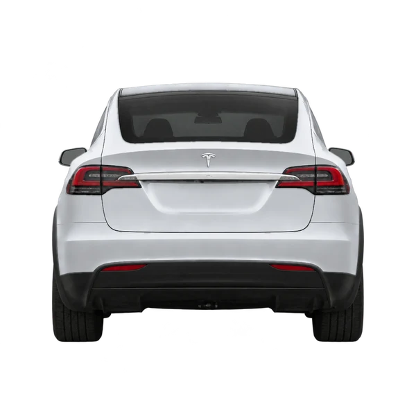 2016 Tesla Model X in Silber, Ansicht: Heck