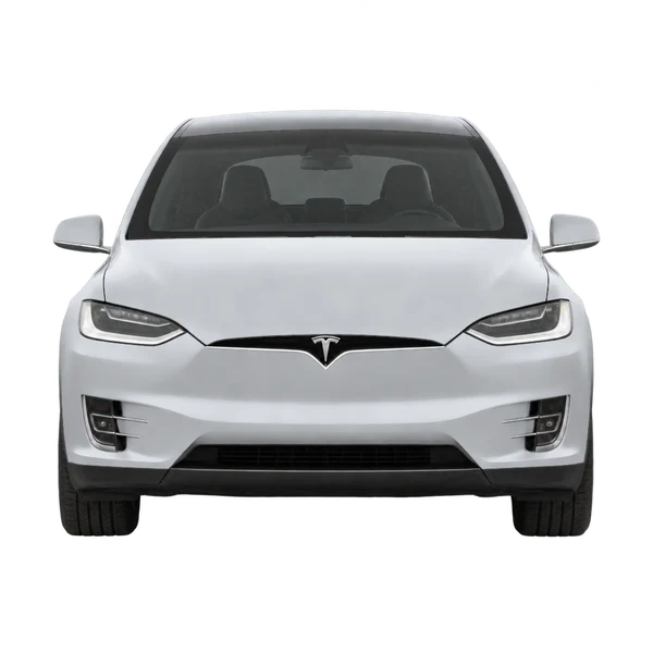 2026 Tesla Model X in Silber, Ansicht: Front
