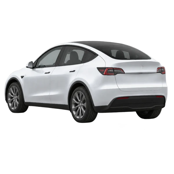 Tesla Model Y 2020 en plateado, vista tres cuartos trasero (mirando a la izquierda)