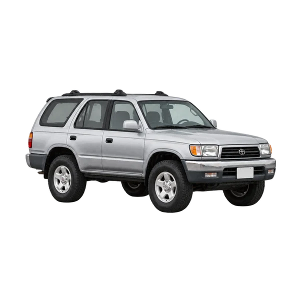 Toyota 4-Runner 1995 باللون فضي، منظر منظر أمامي بزاوية ثلاثة أرباع (متجه لليسار)