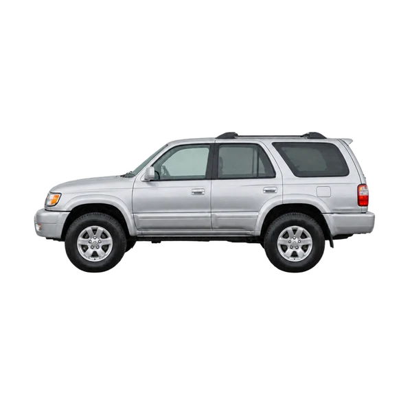 Toyota 4-Runner 2000 en plateado, vista lateral (mirando a la izquierda)