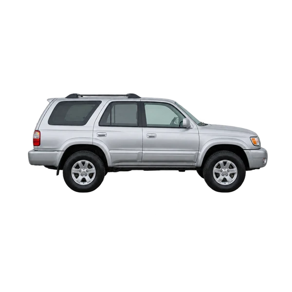 Toyota 4-Runner 2000 en plateado, vista lateral (hacia la derecha)