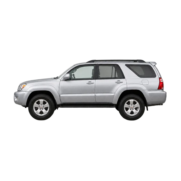 Toyota 4-Runner 2005 en plateado, vista lateral (mirando a la izquierda)