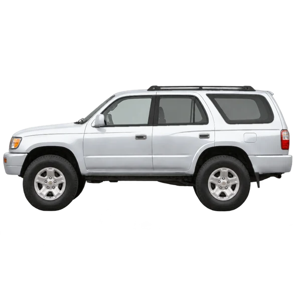 Toyota 4Runner 1997 باللون فضي، منظر جانبي (متجه إلى اليسار)