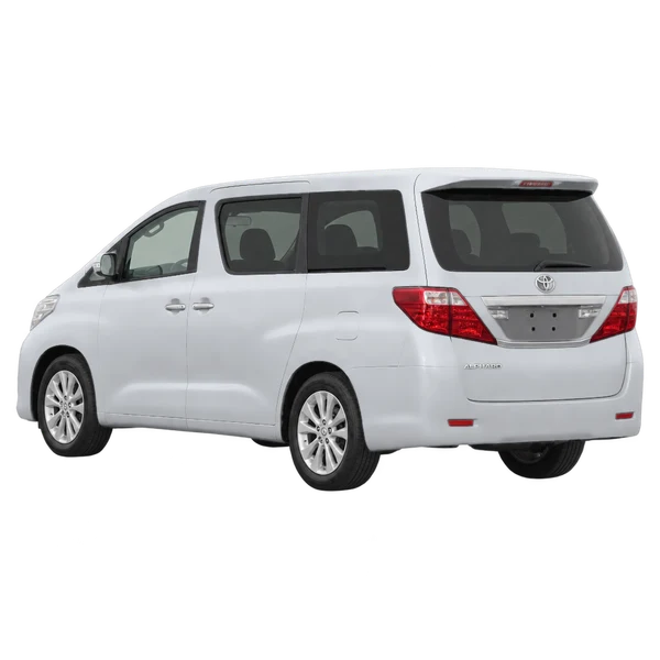 Toyota Alphard 2012 argent, vue trois-quarts arrière (orienté vers la gauche)
