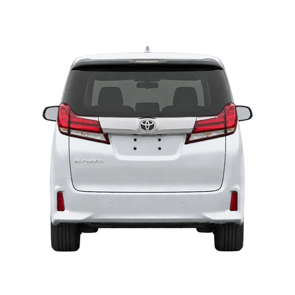 Toyota Alphard 2016 باللون فضي، منظر من الخلف
