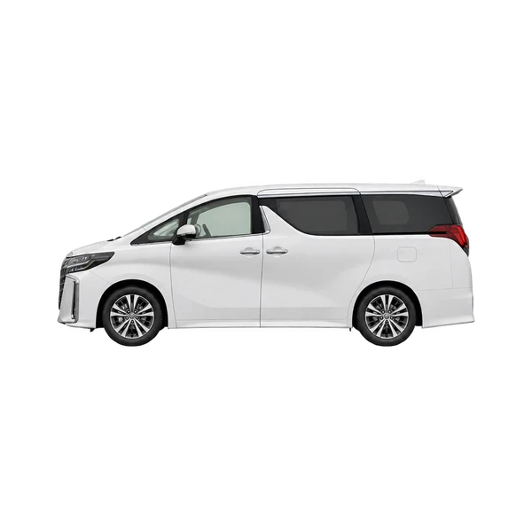 2023 Toyota Alphard in weiß, Ansicht: Seite (nach links gerichtet)