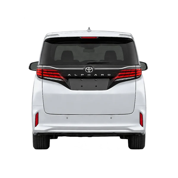 Toyota Alphard 2024 باللون فضي، منظر من الخلف