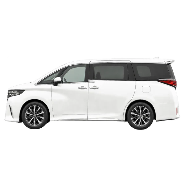 2026 Toyota Alphard in weiß, Ansicht: Seite (nach links gerichtet)