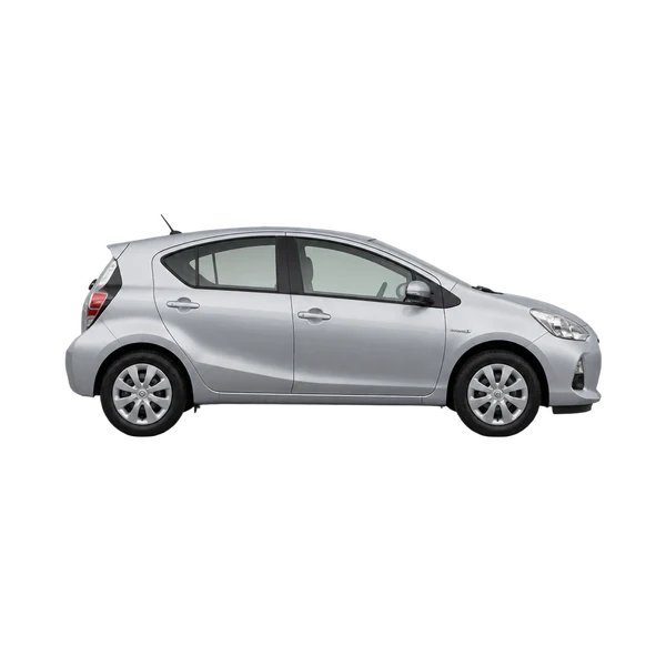 シルバーの2010 Toyota Aqua（側面（右向き）ビュー）
