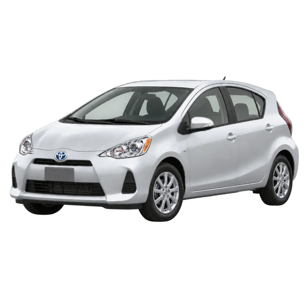 シルバーの2012 Toyota Aqua（フロントスリークォーター(左向き)ビュー）
