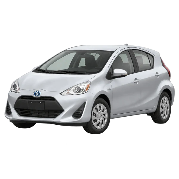 シルバーの2016 Toyota Aqua（フロントスリークォーター(左向き)ビュー）