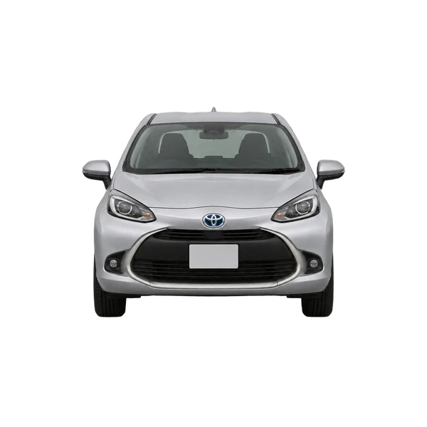 Toyota Aqua 2025 en plateado, vista frontal
