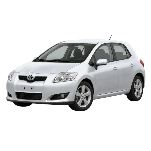 silver 2007 Toyota Auris front three-quarter (facing left) view