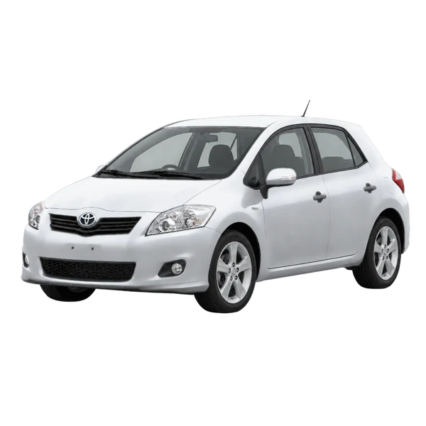 シルバーの2011 Toyota Auris(フロントスリークォーター(左向き)ビュー)