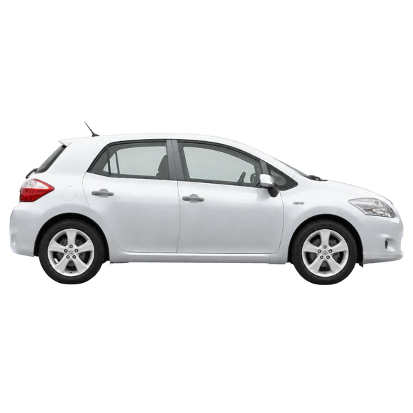 シルバーの2011 Toyota Auris(側面(右向き)ビュー)