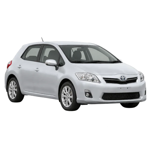Toyota Auris 2012 prata, vista dianteira em três quartos (voltada para a esquerda)