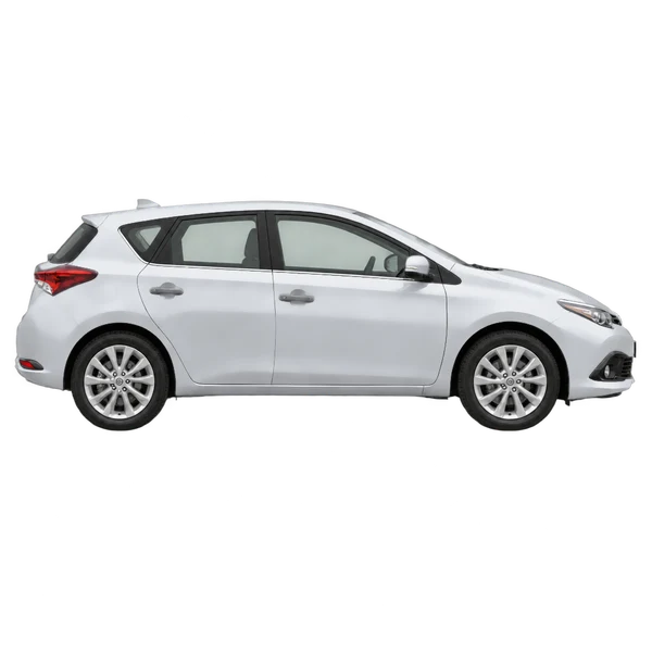 Toyota Auris 2016 en plateado, vista lateral (hacia la derecha)