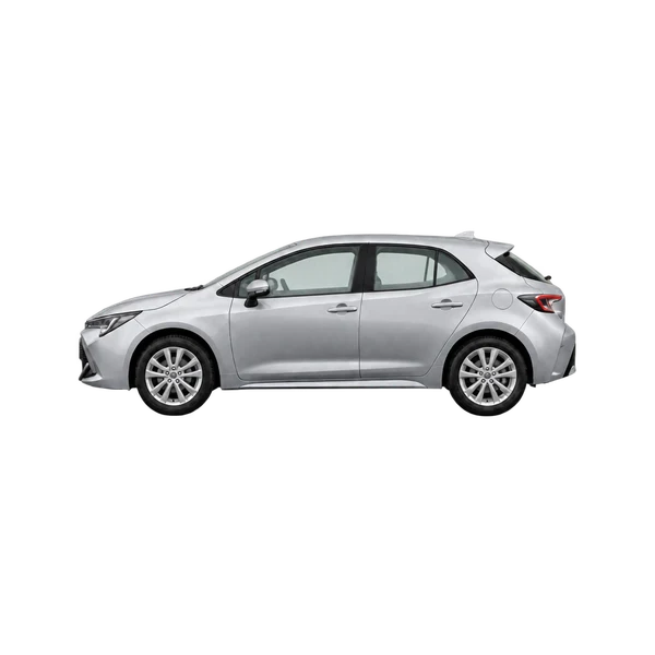 Toyota Auris 2020 en plateado, vista lateral (mirando a la izquierda)