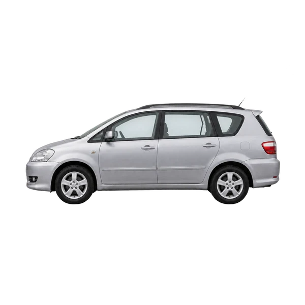 シルバーの2005 Toyota Avensis Verso（側面（左向き）ビュー）