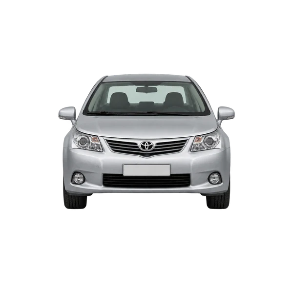 Toyota Avensis 2010 باللون فضي، منظر أمامي