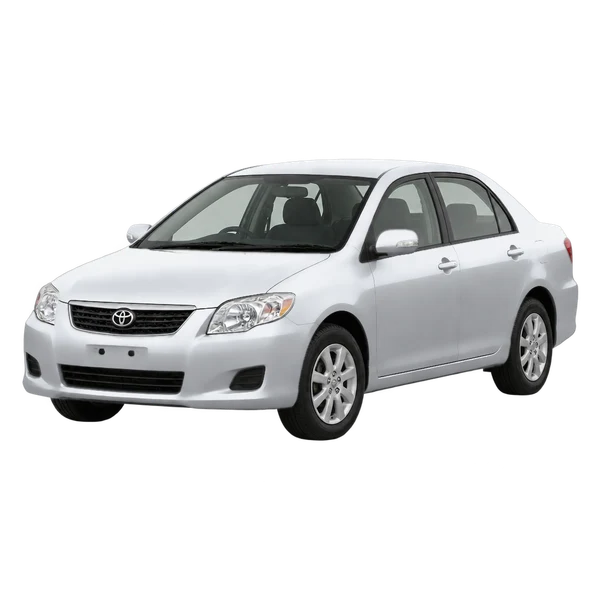 2008 Toyota Axio in Silber, Ansicht: Dreiviertelansicht vorne (nach links gerichtet)