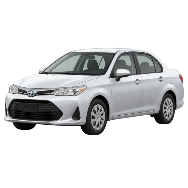 Toyota Axio 2019 argent, vue trois-quarts avant (orienté vers la gauche)