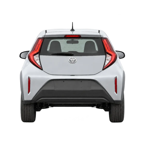 silver 2026 Toyota Aygo X rear view