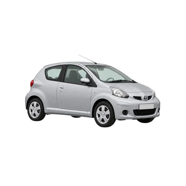 Toyota Aygo 2005 argent, vue trois-quarts avant (orienté vers la gauche)