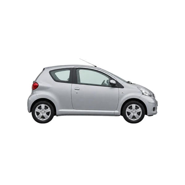 Toyota Aygo 2005 argent, vue profil (tourné vers la droite)
