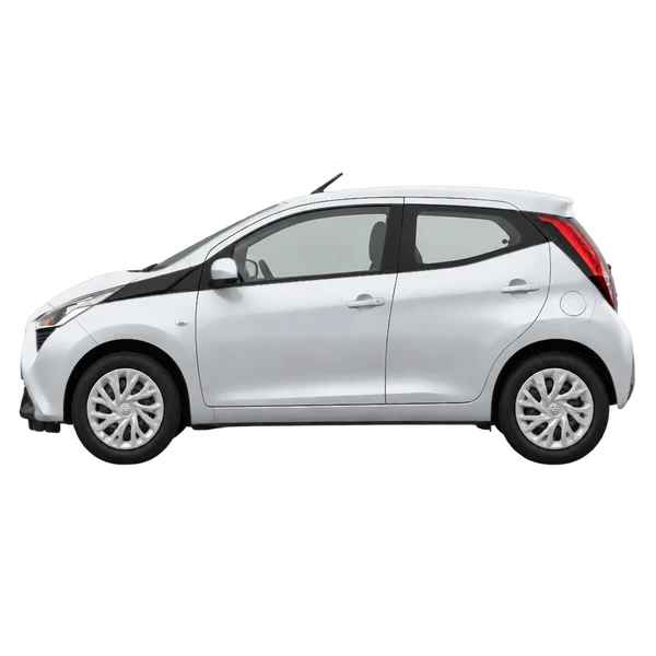Toyota Aygo 2019 argent, vue côté (vers la gauche)