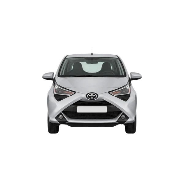 Toyota Aygo 2020 باللون فضي، منظر أمامي