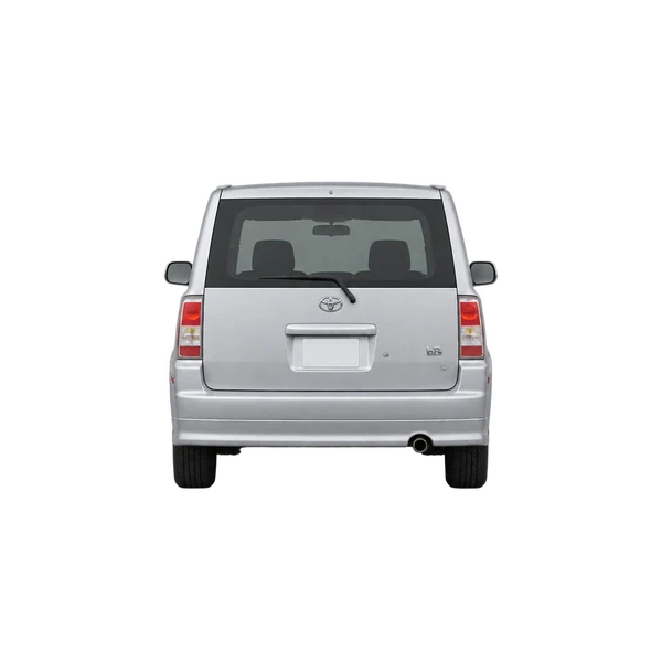 Toyota BB 2000 prata, vista traseira