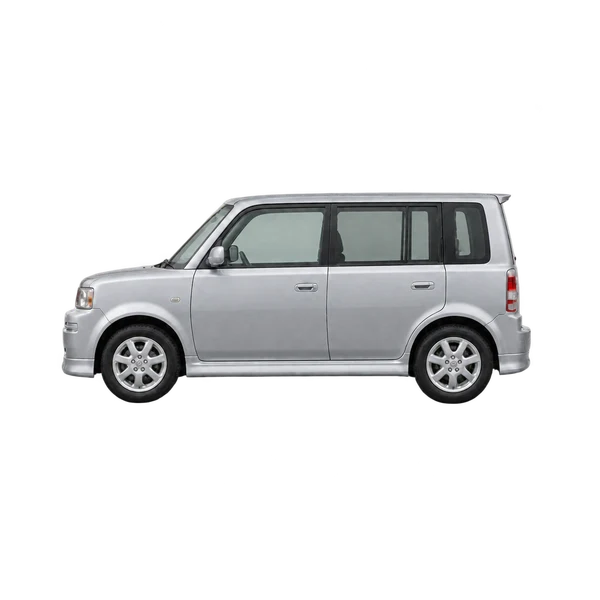Toyota BB 2005 prata, vista lateral (voltada para a esquerda)