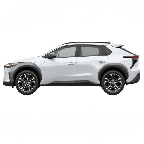 2023 Toyota bZ4X in Silber, Ansicht: Seite (nach links gerichtet)